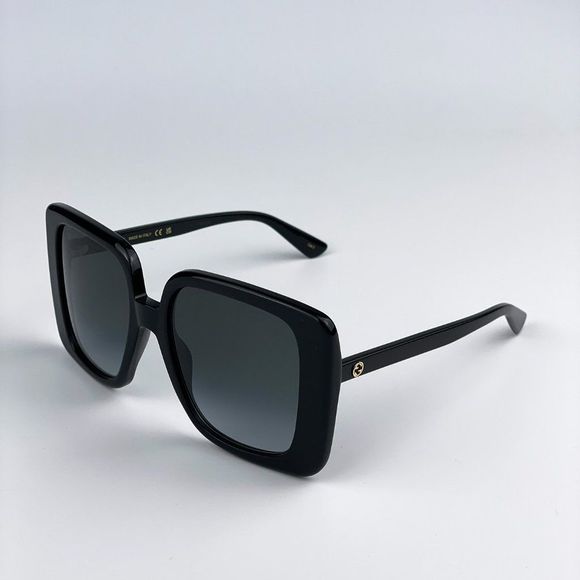 Gucci GG1314S 001 Sunglasses Black Dark Grey Oversized Square Women